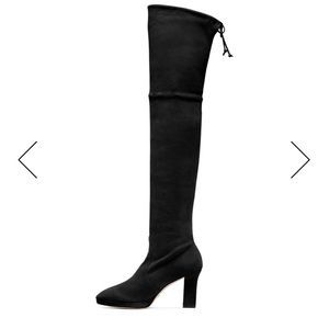 NEW Stuart Weitzman black suede high heel boot